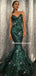 Sparkly V Neck Green Sequin Mermaid Long Prom Dress,Evening Party Dresses,PDY0162