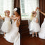 Cap Sleeve Ivory Princess A-line Lace Tulle Flower Girl Dresses With Belt, FGY0106