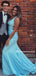 Charming V-neck Long Mermaid Open Back Popular Cheap Prom Dresses, BG0301