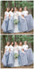 Two Pieces Short Sleeves Grey Cheap Long Bridesmaid Dresses Online, WGY0277