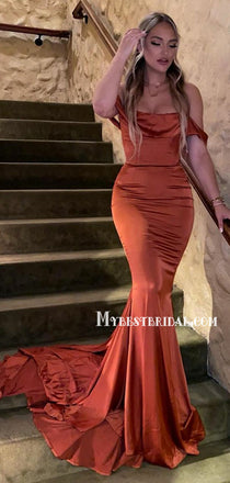 Gorgeous Sleeveless Off-shoulder Mermaid Long Prom Dresses, BG0242