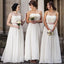 Elegant Ivory Straight Neckline Formal Cheap Long Bridesmaid Dresses,Bridesmaid Gown ,WGY0150
