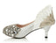 Handmade Middle High Heels Pointed Toe Crystal Wedding Shoes, SY0114