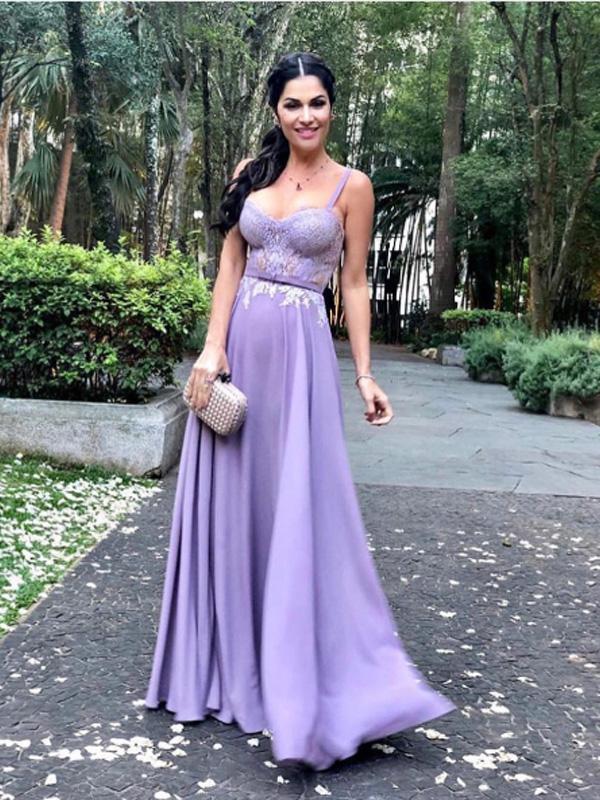 Spaghetti Straps Purple Lace Long Prom Dresses,Cheap Prom Dresses,PDY0472