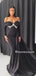 Elegant Sweetheart Mermaid Side Slit Black Long Prom Dresses, PDS0188
