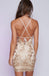 Halter Backless Gold Applique Sparkly Tight Homecoming Dresses 2018, BDY0202