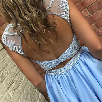 Open Back Blue Cap Sleeve Soop Short Cheap Homecoming Dresses Online, BDY0280
