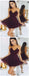 A-Line Spaghetti Straps Burgundy Chiffon Homecoming Dresses,Short Prom Dresses,BDY0357