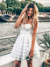 A-Line Strapless Short White Lace Homecoming Dress,Short Prom Dresses,BDY0337