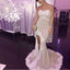 Sexy Side Slit Spaghetti Long Mermaid Lace Prom Bridesmaid Dresses, BG0311