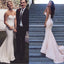 Simple Design Sweetheart Long Mermaid White Jersey Prom Bridesmaid Dresses, BG0315