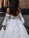 Elegant Sweetheart Off shoulder  A-line lace applique Wedding Dresses, WDY0280