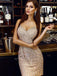 Sheath Spaghetti Straps Champagne Short Tight Homecoming Dress,Short Prom Dresses,BDY0339