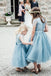 Blue Lace Top Tulle Flower Girl Dresses, Popular Cheap Junior Bridesmaid Dresses, FGY0103