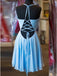 Sexy Casual Chiffon Blue Spaghetti Straps Short Cheap Homecoming Dresses Online, BDY0344