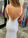 Sexy V-neck Sleeveless Side slit Mermaid Prom Dresses,PDS0738