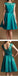 Junior Cap Sleeve Lace Top Satin Teal Green Knee-Length Inexpensive Bridesmaid Dress, WGY0323