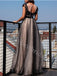 Elegant V-neck Cap sleeves A-line Prom Dresses,PDS0807