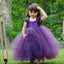 A-line Purple Halter Tulle Flower Girl Dresses With Belt,Cheap Toddler Flower Girl Dresses,FGY0198