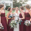 A-line Straps Burgundy Tulle Bridesmaid Dresses,Cheap Bridesmaid Dresses,WGY0386