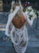 Elegant Long sleeves Open back Sheath lace applique Wedding Dresses, WDY0285