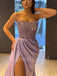 Elegant Sweetheart Side slit Sleeveless A-line Prom Dresses , PDS0343