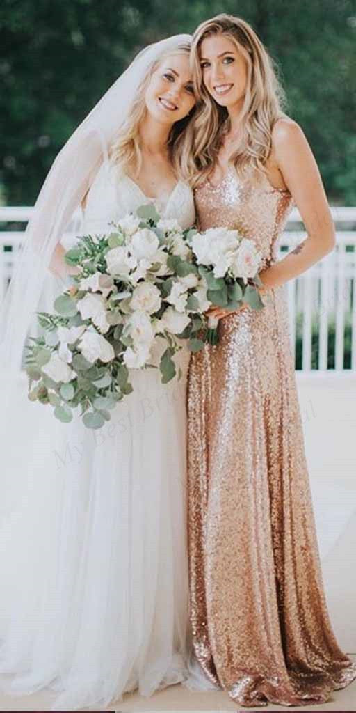 Rose Gold Sequin Wedding Dress Spaghetti Straps Rose Gold Sequin Bridesmaid Dresses,Cheap Bridesmaid mybestbridal Rose Gold Sequin Wedding Dress Spaghetti Straps Rose Gold Sequin Bridesmaid Dresses,Cheap Bridesmaid mybestbridal