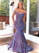 Sexy V-neck Off shoulder Mermaid Prom Dresses,PDS0983