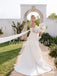 Elegant Off shoulder Side slit Lace applique Wedding Dresses, WDY0265