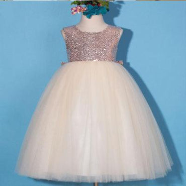 Shinny Gold Sequin Flower Girl Dresses With Bowknot ,Cheap Toddler Flower Girl Dresses,FGY0200