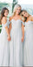 Off-The-Shoulder Light Blue Chiffon Bridesmaid Dresses,Cheap Bridesmaid Dresses,WGY0388