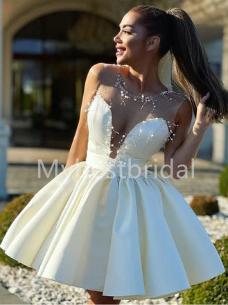 Sexy Deep v-neck Short  Homecoming Dresses, HDS0081