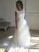 Elegant Long A-line Two Pieces Lace Top Sweetheart White Tulle Wedding Dresses, WDY0132