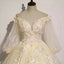 Elegant Long sleeves V-neck A-line Long Prom Dress,PDS1032
