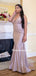 Simple V-neck Mermaid Long Cheap Bridesmaid Dresses,WGY0361