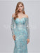 Elegant V-neck Off shoulder Mermaid Prom Dresses,PDS0521