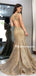 Popular Lace Mermaid V-neck Long Prom Dresses, BG0395