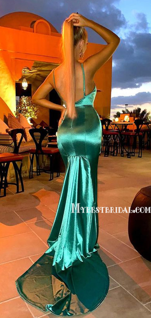 Sexy Green V-neck Mermaid Party Dresses ,Cheap Prom Dresses,PDY0621