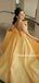 Yellow Straight A-line Satin Simple Long Prom Dresses, BG0260