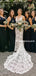 Elegant Spaghetti Straps V-neck Tulle Mermaid Wedding Dresses,WDY0296