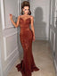 Spaghetti Strap Mermaid Sparkly Long Prom Dresses, PDS0179