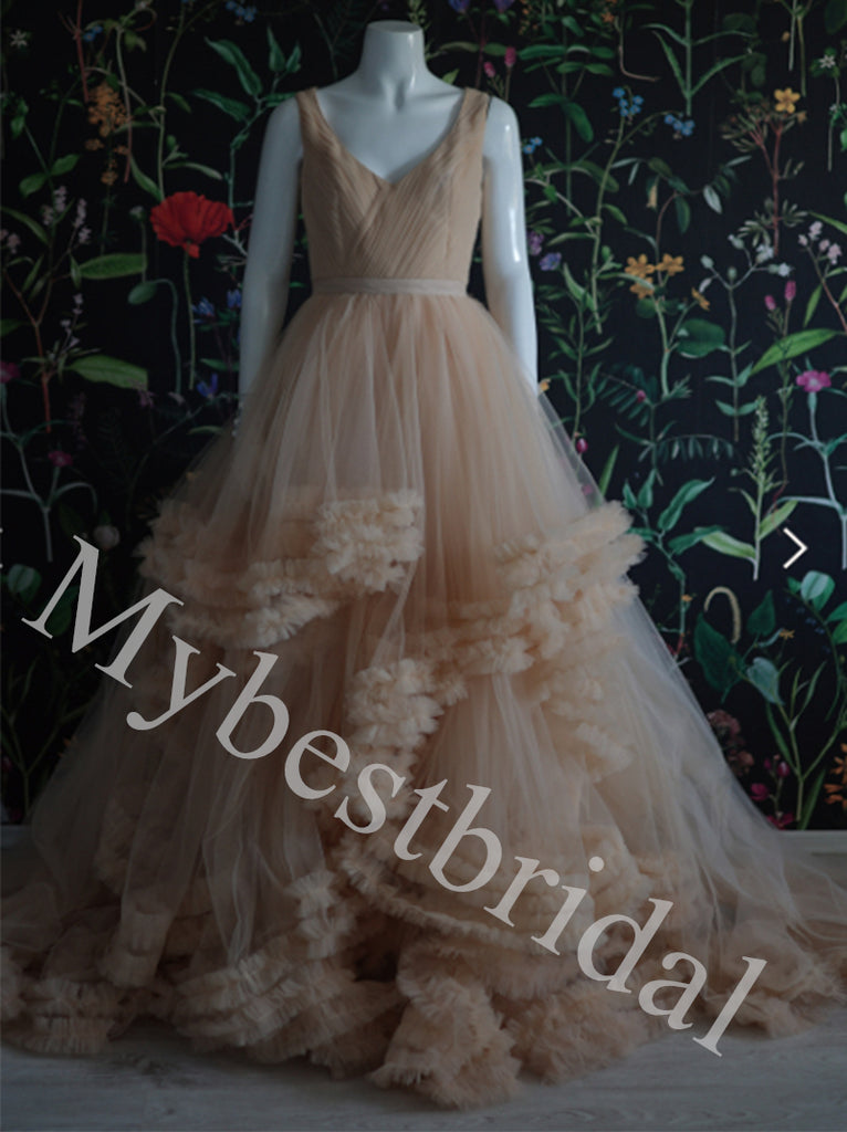 Elegant V-neck Sleeveless Mermaid Long Prom Dress,PDS1029
