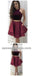 Sexy Two Pieces Simple Cheap Halter Dark Red Short Homecoming Dresses Online, BDY0333