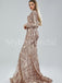 Elegant V-neck Long sleeves Mermaid Prom Dresses, PDS0509