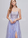 Elegant Spaghetti straps Side slit A-line Prom Dresses, PDS0510