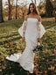 Stunning Straight Mermaid With Sleeve Lace Simple Wedding Dresses. WDS0095