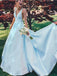 V-Neck Yellow/Blue/Pink Satin Prom Dresses,Cheap Prom Dresses,PDY0523