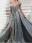Off The Shoulder Gray Long Evening Party Dresses ,Cheap Prom Dresses,PDY0620