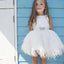 A-line White Satin Flower Girl Dresses,Cheap Flower Girl Dresses ,FGY0245