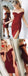 Sheath Off-the-Shoulder Red Satin Homecoming Dresses With Split,Short Prom Dresses,BDY0329